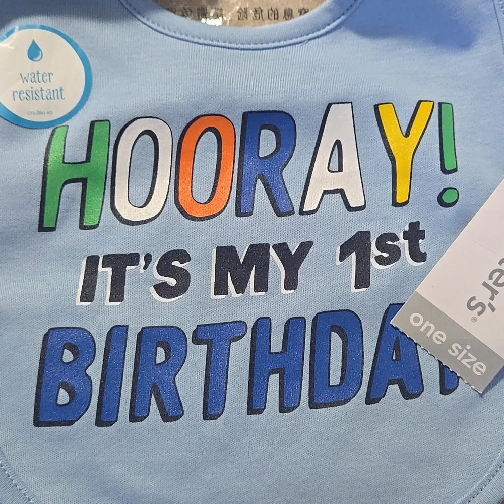 Carter's Blue Birthday Bib